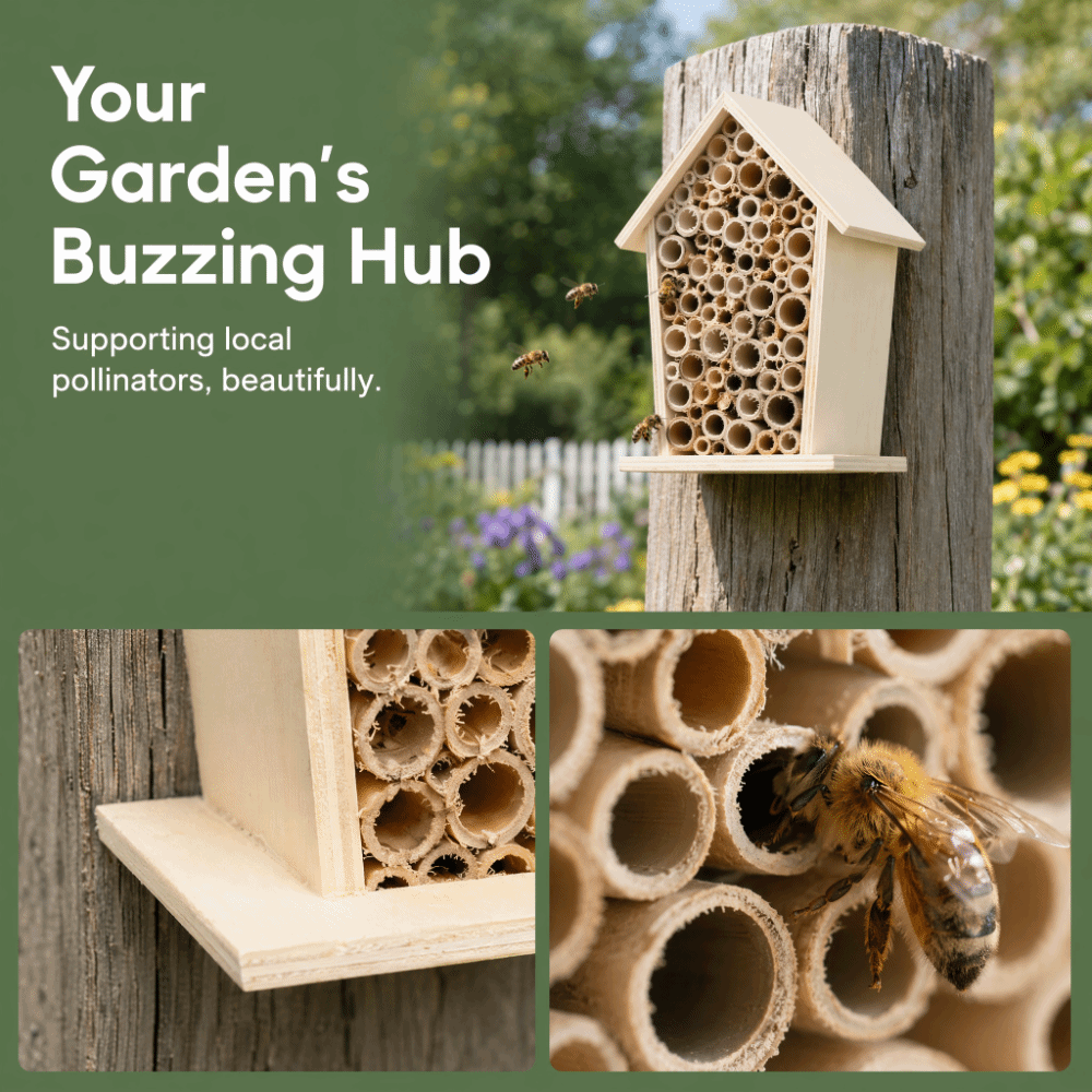 2個セット 素晴らしい贈り物 木製ミツバチハウス 竹製 無毒 - Insect Hotel Wood のレビューと価格