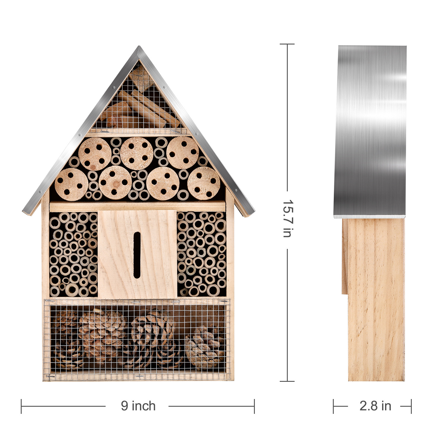 環境に優しい木製昆虫ハウス、蜂のホテル、庭の装飾的なシェルタ - Insect Hotel Wood のレビューと価格