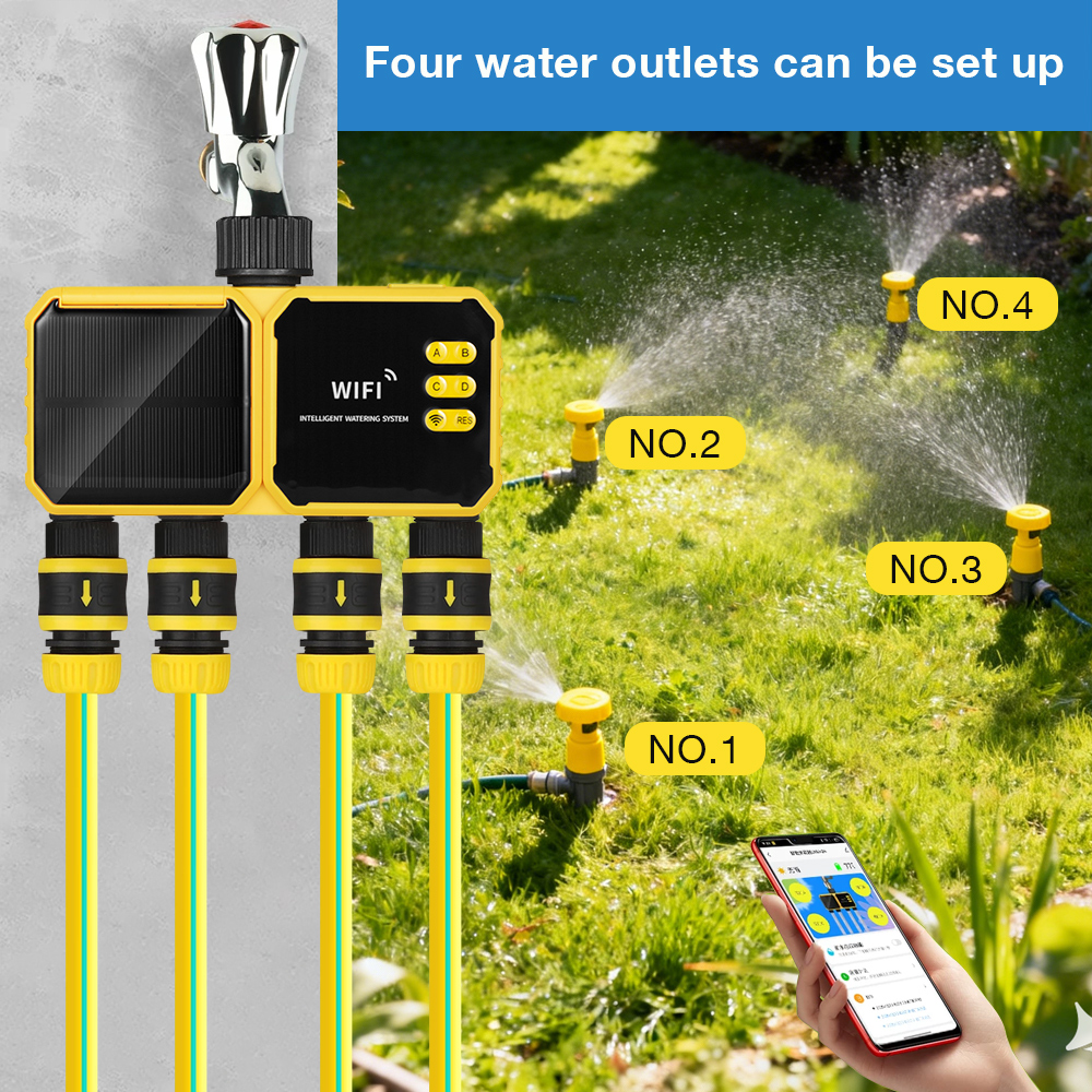 WiFiソーラー灌漑タイマー 1/2/4口 スマート灌漑シス - Smart Garden At Home のレビューと価格