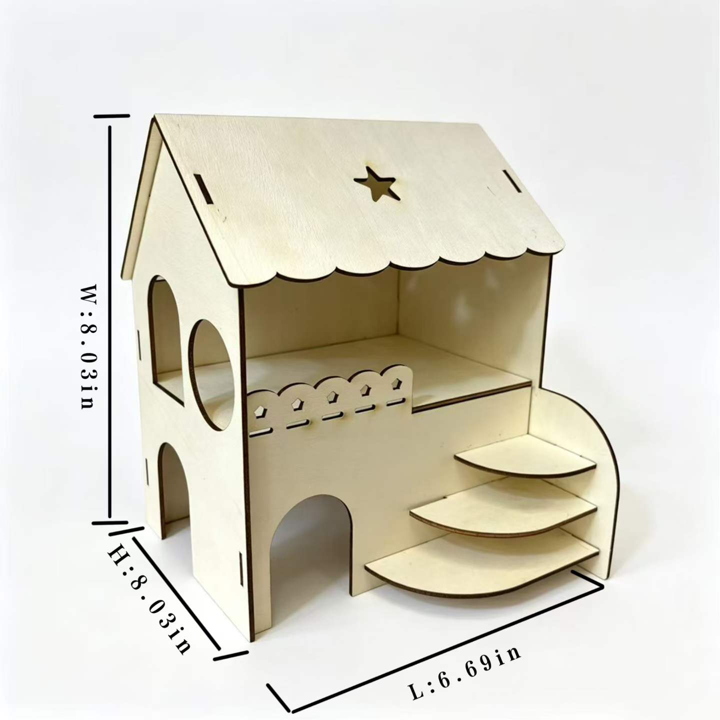 ハムスター用2階建て木製家、階段付き、ゴールデンハムスター用 - Insect Hotel Wood のレビューと価格