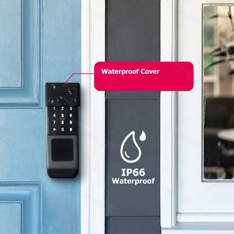 IP66 防水 Tuya Wifi 指紋スマートドアロック屋 - Smart Garden Lock のレビューと価格