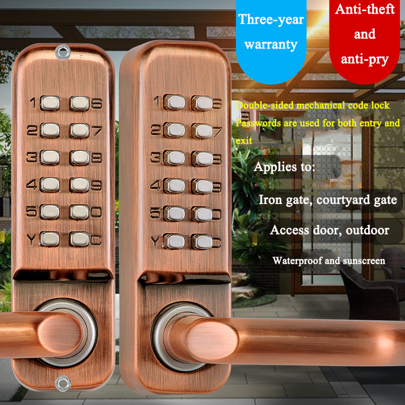 長い両面ハンドル,木製の鉄製ドア,安全ロック,家庭,オフィス - Smart Garden Door Lock のレビューと価格