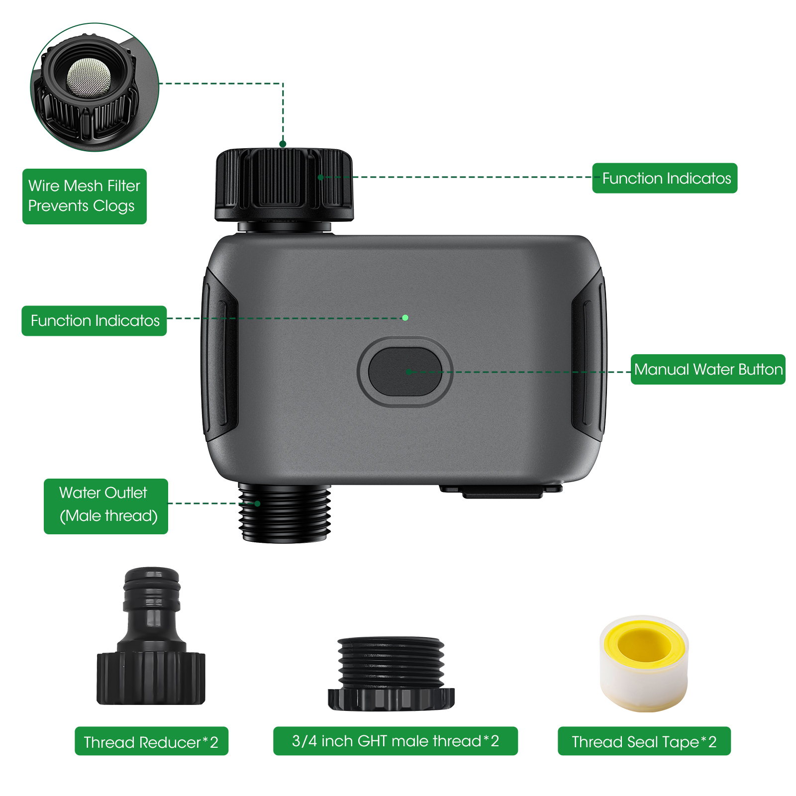 インソマWiFiスプリンクラータイマー自動灌漑システムリモー - Smart Garden Lock のレビューと価格