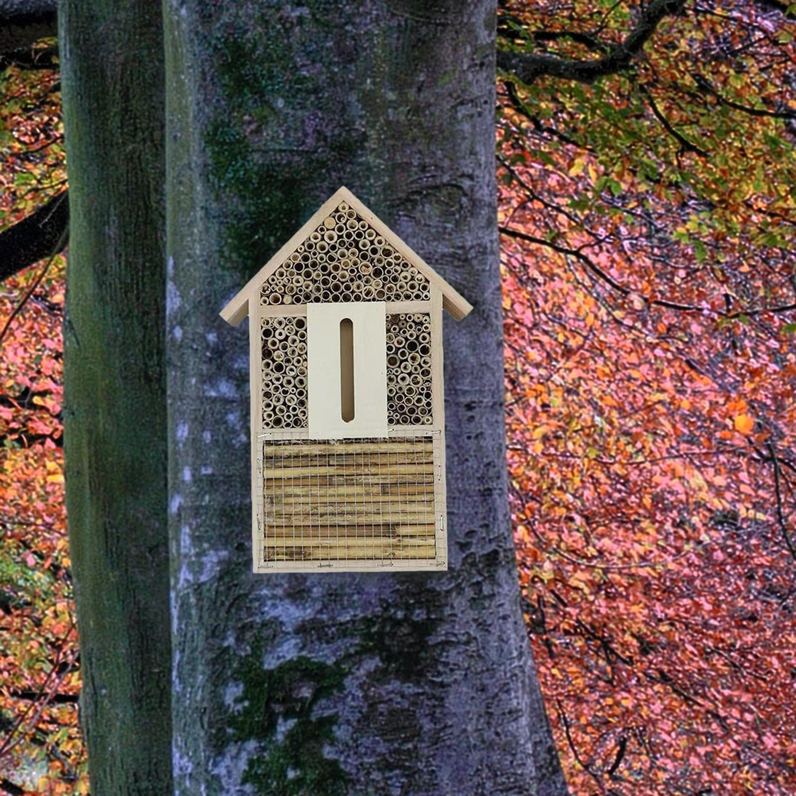 ミツバチハウス てんとう虫の家 ハンドメイド木製吊り下げ式蜂 - Insect Hotel Wood のレビューと価格