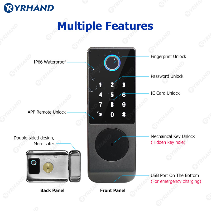 Tuya-コネクテッドカードロック,防水電子ドアロック,ダブ - Smart Garden Lock のレビューと価格